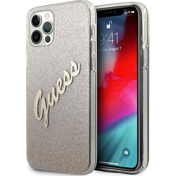 Guess Etui Guess GUHCP12LPCUGLSGO Apple iPhone 12 Pro Max złoty/gold hardcase Glitter Gradient Script