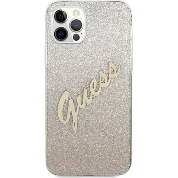 Guess Etui Guess GUHCP12LPCUGLSGO Apple iPhone 12 Pro Max złoty/gold hardcase Glitter Gradient Script