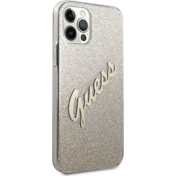 Guess Etui Guess GUHCP12LPCUGLSGO Apple iPhone 12 Pro Max złoty/gold hardcase Glitter Gradient Script