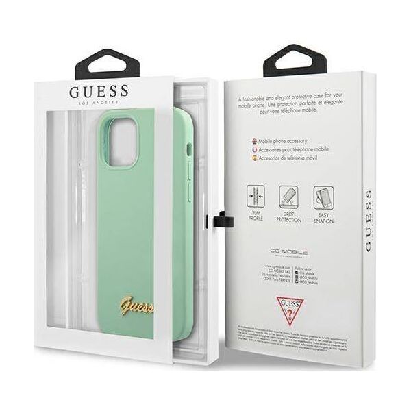 Guess Etui Guess GUHCP12MLSLMGGN Apple iPhone 12/12 Pro zielony/green hardcase Metal Logo Script