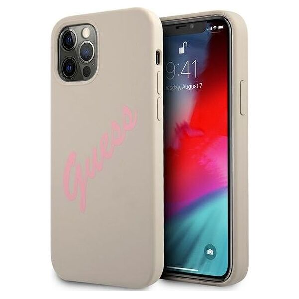 Guess Etui Guess GUHCP12MLSVSGP Apple iPhone 12/12 Pro szaro różowy/grey pink hardcase Silicone Vintage