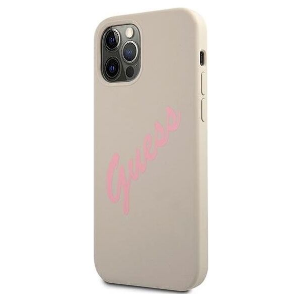 Guess Etui Guess GUHCP12MLSVSGP Apple iPhone 12/12 Pro szaro różowy/grey pink hardcase Silicone Vintage