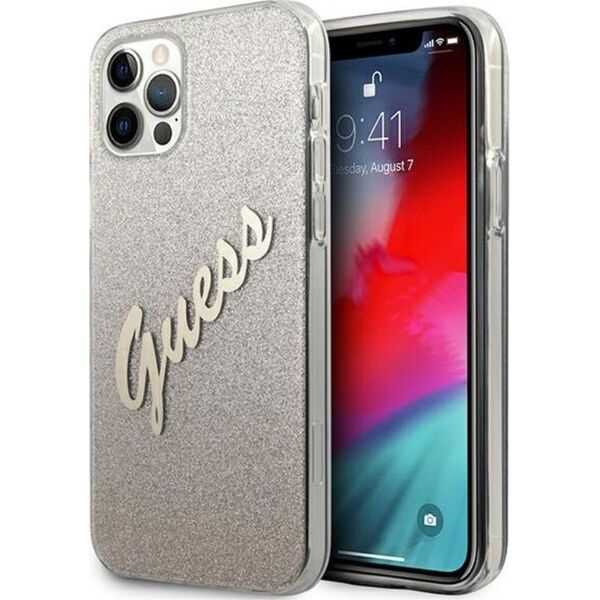 Guess Etui Guess GUHCP12MPCUGLSGO Apple iPhone 12/12 Pro złoty/gold hardcase Glitter Gradient Script