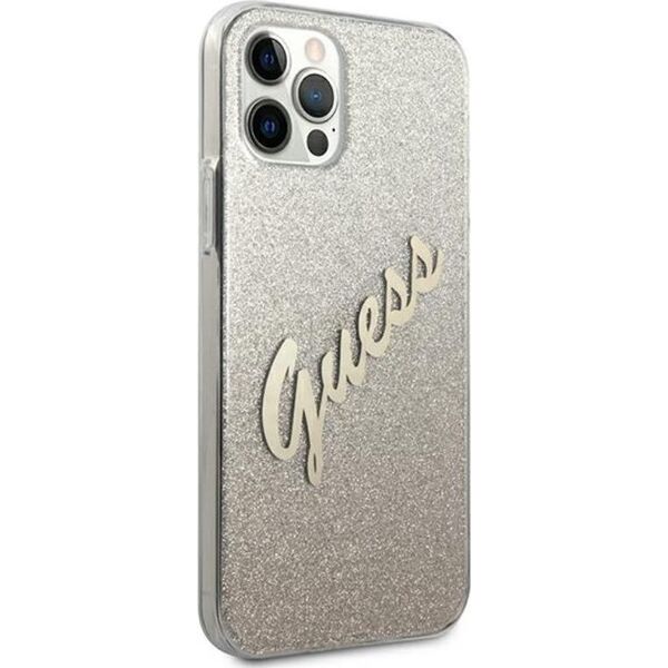 Guess Etui Guess GUHCP12MPCUGLSGO Apple iPhone 12/12 Pro złoty/gold hardcase Glitter Gradient Script