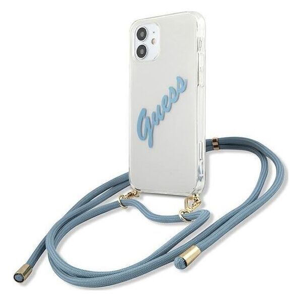 Guess Etui Guess GUHCP12SCRTVSBL Apple iPhone 12 mini niebieski/blue hardcase Script Vintage