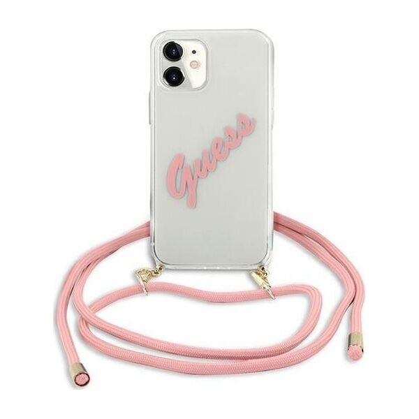 Guess Etui Guess GUHCP12SCRTVSPI Apple iPhone 12 mini różowy/pink hardcase Script Vintage