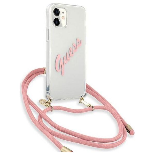 Guess Etui Guess GUHCP12SCRTVSPI Apple iPhone 12 mini różowy/pink hardcase Script Vintage