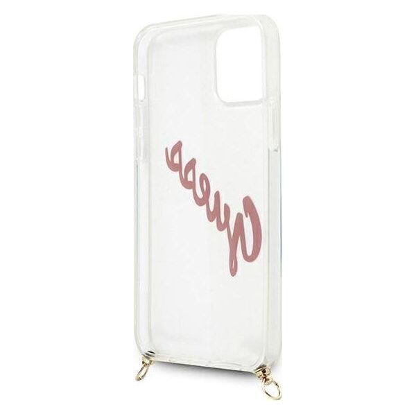 Guess Etui Guess GUHCP12SCRTVSPI Apple iPhone 12 mini różowy/pink hardcase Script Vintage