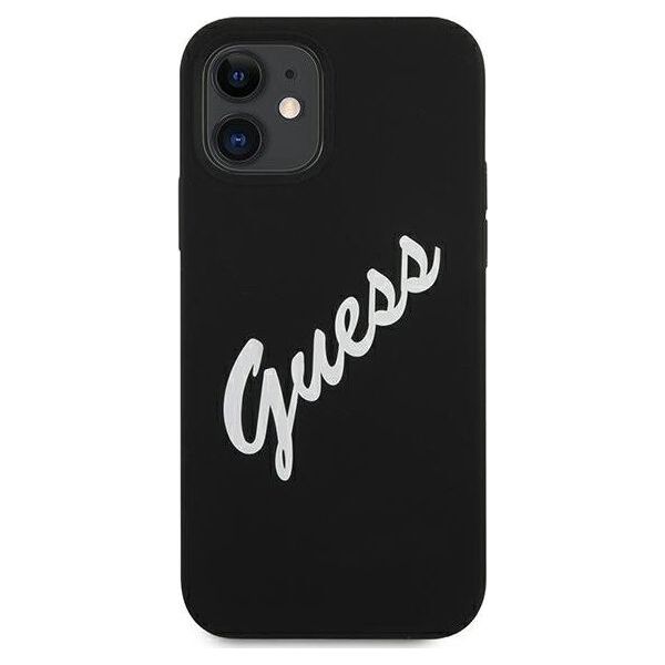 Guess Etui Guess GUHCP12SLSVSBW Apple iPhone 12 mini czarno biały/black white hardcase Silicone Vintage