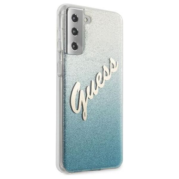 Guess Etui Guess GUHCS21MPCUGLSBL Samsung Galaxy S21+ Plus niebieski/blue hardcase Glitter Gradient Script