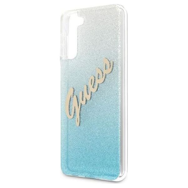 Guess Etui Guess GUHCS21MPCUGLSBL Samsung Galaxy S21+ Plus niebieski/blue hardcase Glitter Gradient Script