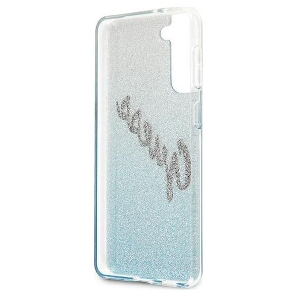 Guess Etui Guess GUHCS21MPCUGLSBL Samsung Galaxy S21+ Plus niebieski/blue hardcase Glitter Gradient Script
