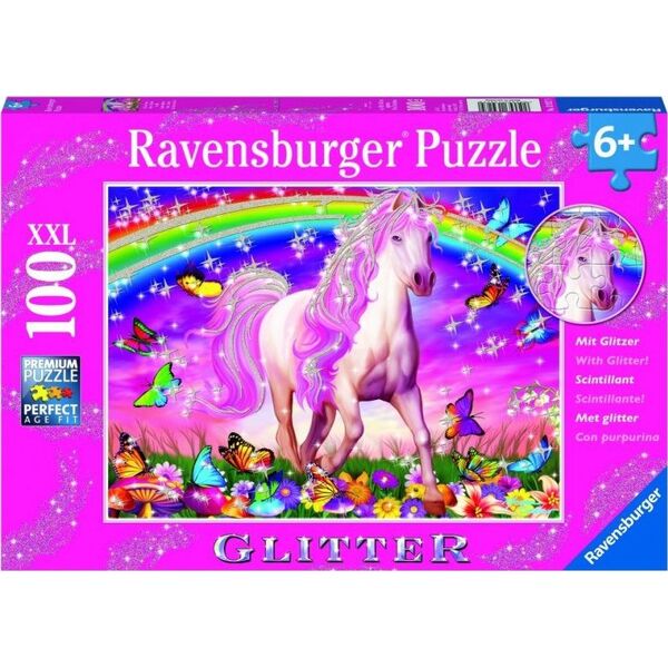 Ravensburger Puzzle 100 Jednorożec XXL brokat