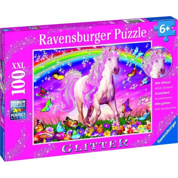 Ravensburger Puzzle 100 Jednorożec XXL brokat