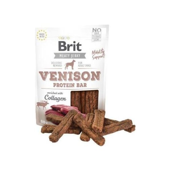 Brit BRIT MEATY JERKY Venison Protein Bar DZICZYZNA 80g