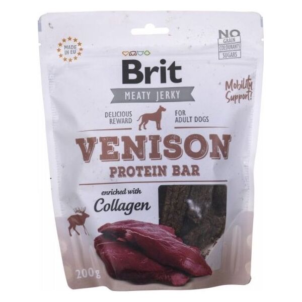Brit BRIT MEATY JERKY Venison Protein Bar DZICZYZNA 200g