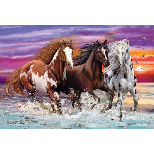 Schmidt Spiele Puzzle 200 Trzy dzikie konie G3