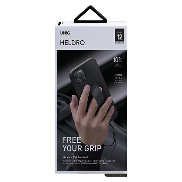 Uniq UNIQ etui Heldro iPhone 12 Pro Max 6,7" czarny/midnight black Antimicrobial
