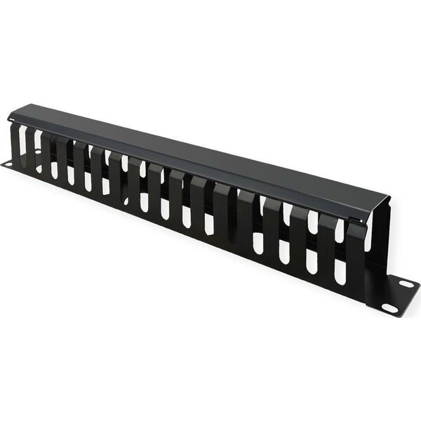 Value VALUE Organizator kabli + panel - front 19", 1U, 40 x 80 mm, czarny