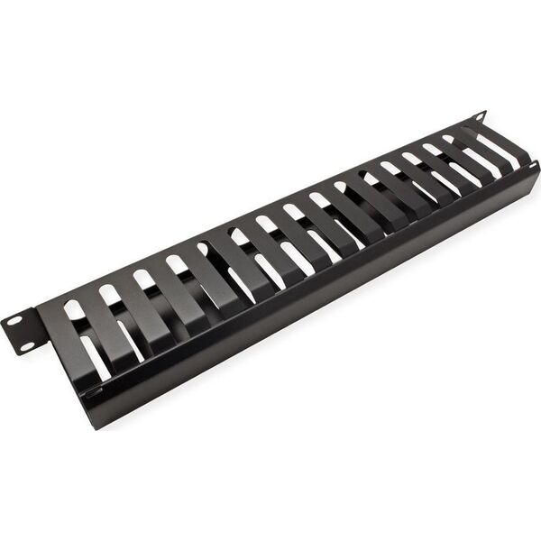 Value VALUE Organizator kabli + panel - front 19", 1U, 40 x 80 mm, czarny
