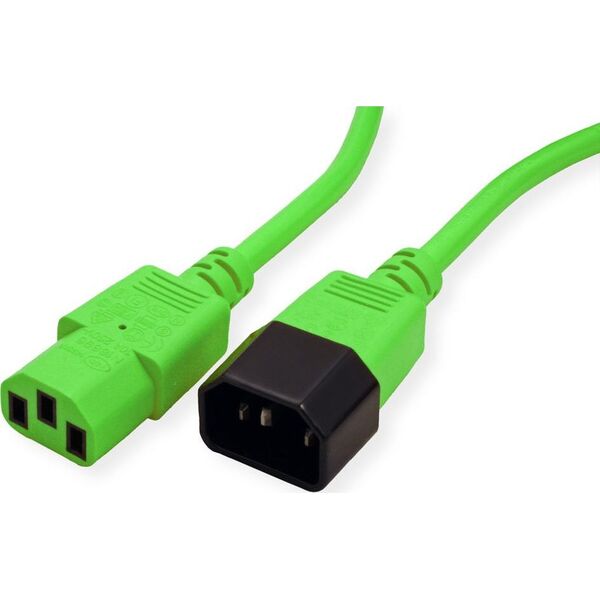 Kabel zasilający Value ROLINE Kabel zasilający C14 - C13, IEC 320, zielony, 0,8 m