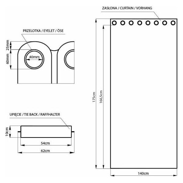 AmeliaHome AMELIAHOME ZASŁONA BLACKOUT EYELETS SILVER 140X175 1PC