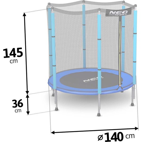 Trampolina ogrodowa Neo-Sport NS-04Z200F z siatką zewnętrzną 4.5 FT 140 cm