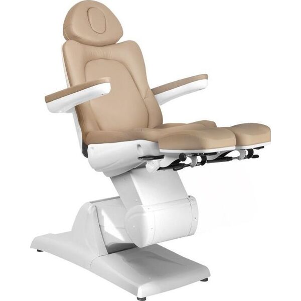 FOTEL KOSMETYCZNY ELEKTR. AZZURRO 870S PEDI 3 SILN. CAPPUCCINO