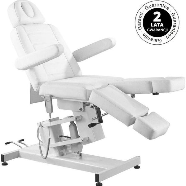 FOTEL KOSMETYCZNY ELEKTR. AZZURRO 706 PEDI 1 SILN. BIAŁY