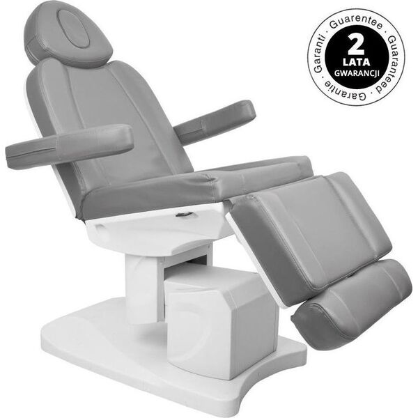 FOTEL KOSMETYCZNY ELEKTR. AZZURRO 708A 4 SILN. SZARY