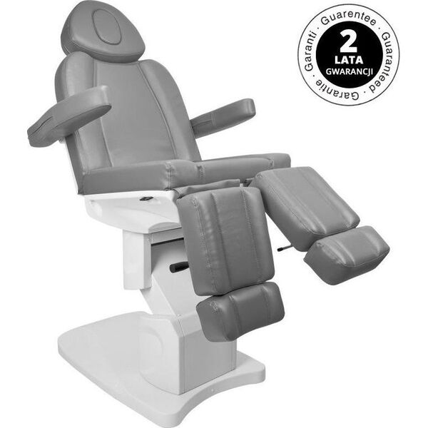 FOTEL KOSMETYCZNY ELEKTR. AZZURRO 708AS PEDI 3 SILN. SZARY