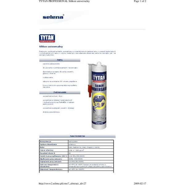 Tytan SILIKON IDEALNE USZCZELNIENIE TYTAN 280ML SZARY