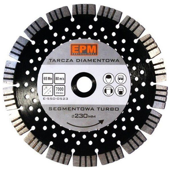 EPM Tarcza Diamentowa Segmentowa Turbo Z Otworami Chłodzą. 230mm