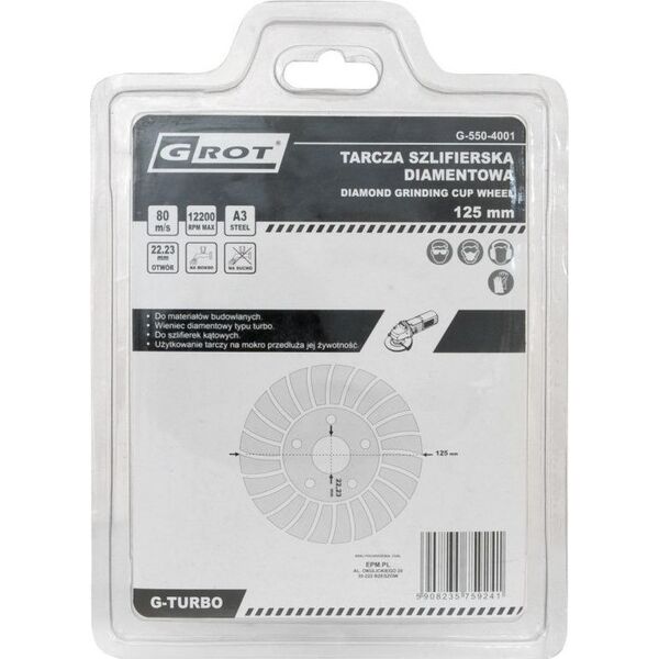 Grot TARCZA SZLIFIERSKA DIAMENTOWA G-TURBO 125MM