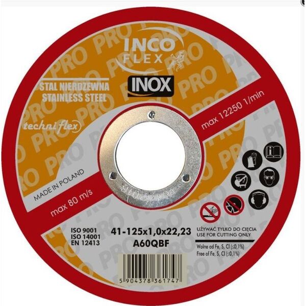 Techniflex TARCZA PŁASKA INOX T1A 115*1.0*22