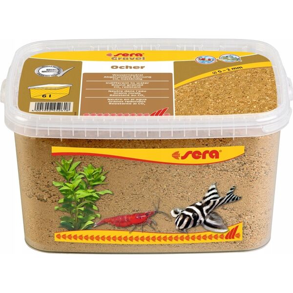 Sera Żwirek do akwarium Gravel Ocher O 0 - 2 mm 6 l, ochra