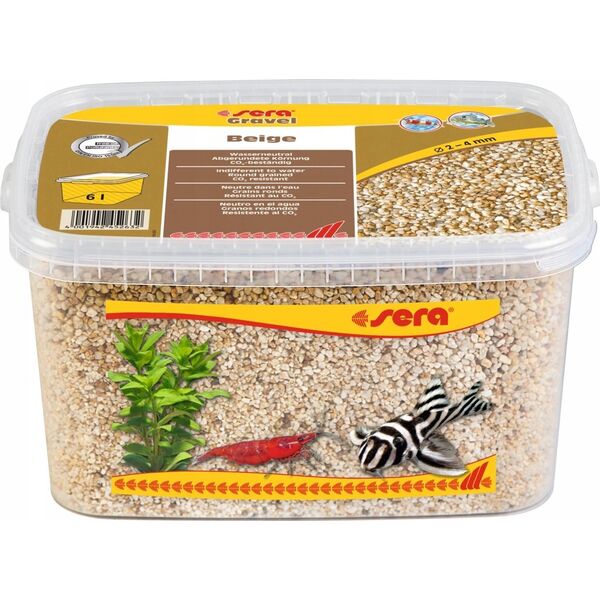 Sera Żwirek do akwarium Gravel Beige O 2 - 4 mm 6 l, beżowy