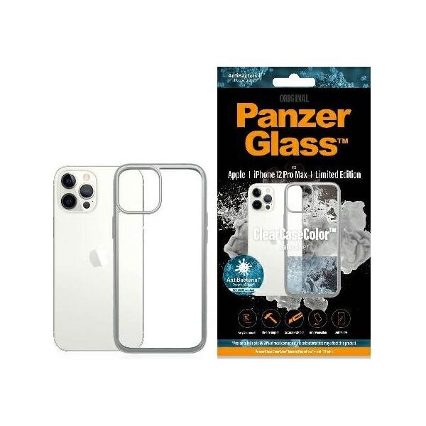 PanzerGlass Etui ClearCase do iPhone 12 Pro Max Satin Silver Antibacterial