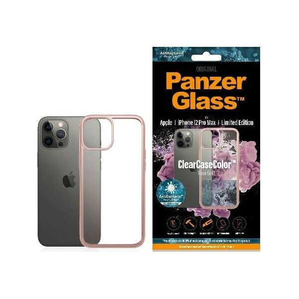 PanzerGlass Etui ClearCase do iPhone 12 Pro Max Rose Gold Antibacterial