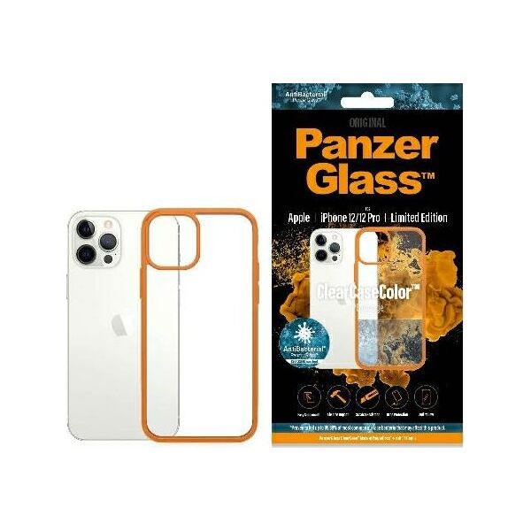PanzerGlass Etui ClearCase do iPhone 12/12 Pro Orange Antibacterial