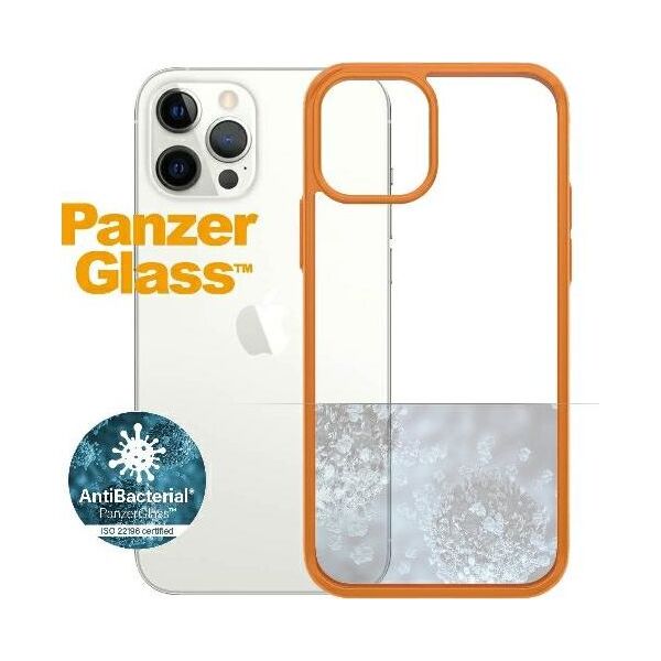 PanzerGlass Etui ClearCase do iPhone 12/12 Pro Orange Antibacterial