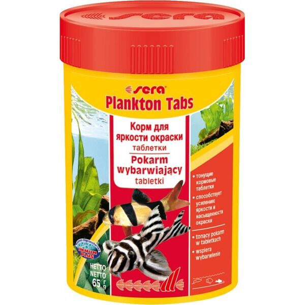 Sera Plankton Tabs Nature 100 ml - pokarm wybarwiający w tabletkach