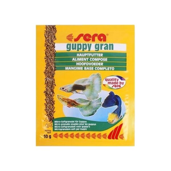 Sera Guppy Gran Nature 10g saszetka, granulat - pokarm roślinny