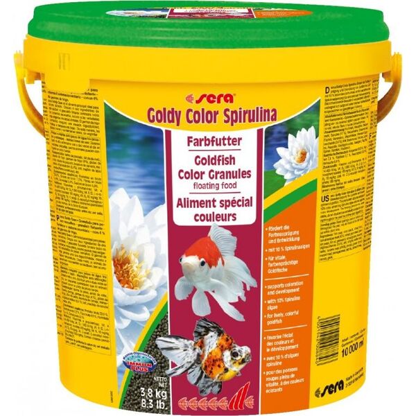 Sera Goldy Color Spirulina Nature 10 l, granulat - pokarm dla złotych rybek