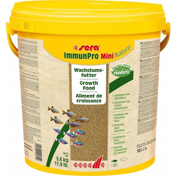 Sera ImmunPro Mini Nature 10L, 5,4kg - pokarm wolnotonący dla ryb poniżej 4cm