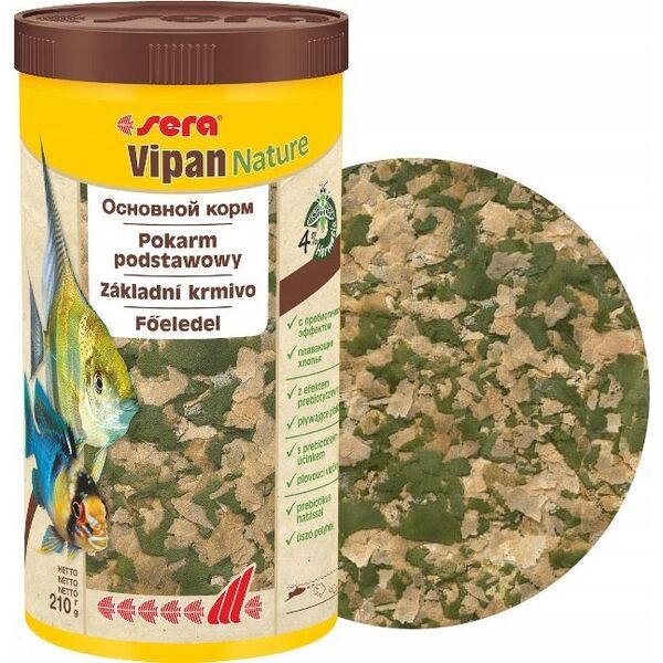 Sera Vipan Nature 1000 ml, płatki - pokarm premium