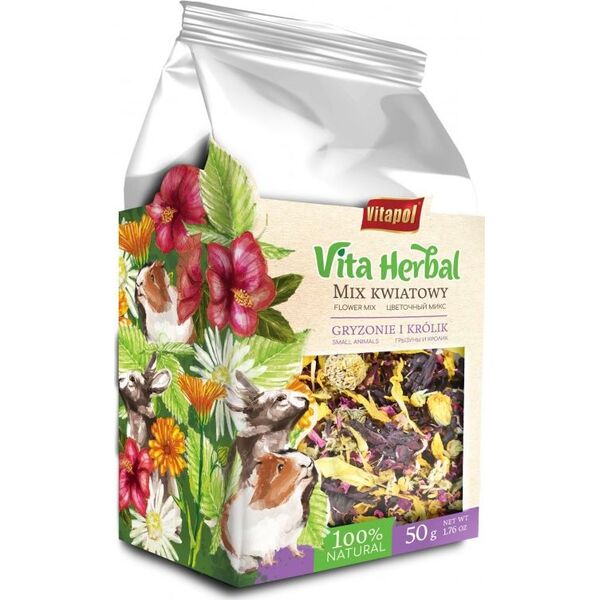 Vitapol Vita Herbal dla gryzoni i królika, mix kwiatowy, 50g