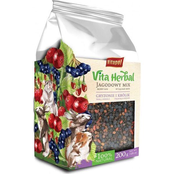 Vitapol Vita Herbal dla gryzoni i królika, jagodowy mix, 200g