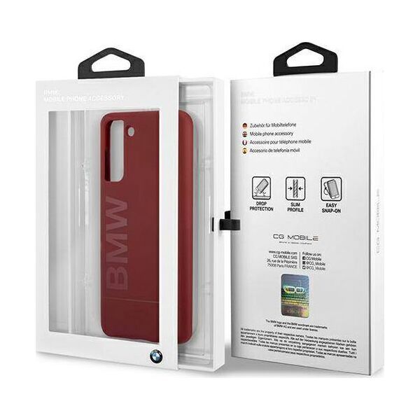 BMW Etui BMW BMHCS21MSLBLRE S21+ G996 czerwony/red hardcase Silicone Signature Logo