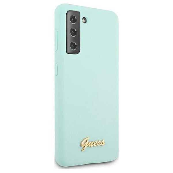 Guess Guess GUHCS21MLSLMGLB S21+ G996 niebieski/blue hardcase Silicone Script Metal Logo